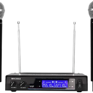MicrocKing Wireless Microphone System Dynamic Handheld Microphones,150 Ft Operating Range,16 Hours Continuous Use,Ideal for Karaoke, Party, DJ, Church, Wedding, Indoor/Outdoor Activities