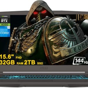 MSI Thin 15 Gaming Laptop 15.6" FHD IPS 144Hz Intel 8-core i5-13420H (>i7-11800H) 32GB RAM 2TB SSD GeForce RTX 4050 USB-C Backlit Win11 w/ICP Hub