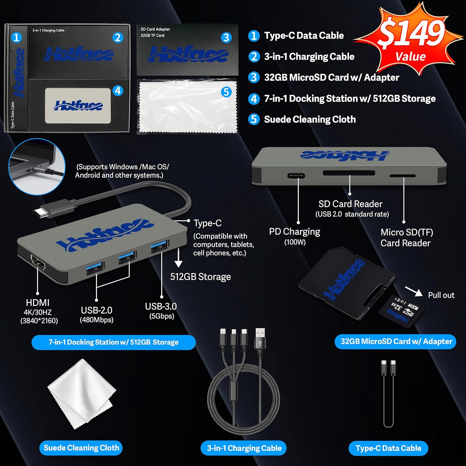 msi thin 15.6" 144hz fhd ips display gaming laptop, intel core i5 13420h, 16gb ram, 1tb ssd, nvidia geforce rtx 3050, backlit keyboard, wi fi 6, win 11 home, gray, 512gb docking station set