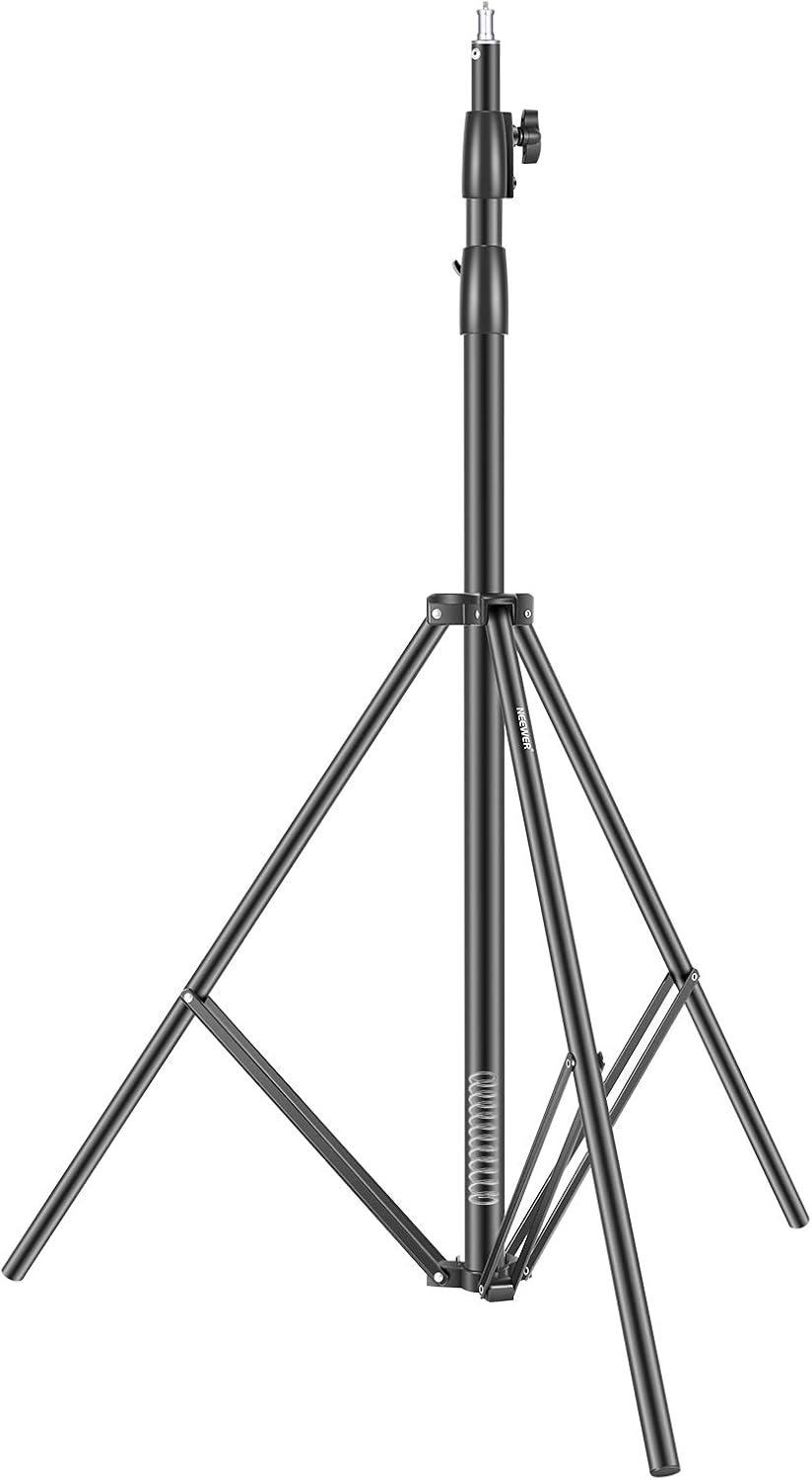 Neewer Heavy Duty Light Stand 10 Feet/3 Meters Adjustable Spring Cushioned Metal Photography Tripod Stand for Photo Studio Softbox, Flash Monolight, Ring Light and Other Photographic Equipment(Black)