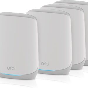 NETGEAR Orbi Whole Home Tri-Band WiFi 6 Mesh Network System (RBK754P) – Router with 3 Satellite Extenders, Security Features, Coverage up to 10,000 sq.ft., 75 Devices, AX5200 (Up to 5.2Gbps)