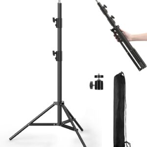Photography Light Stand, 110"/9.2ft/280cm Portable Reverse Folding Tripod with Travel Bag Aluminum Heavy Duty for Camera,Video,Softboxes,Umbrell,Wedding Outdoor Video Shooting