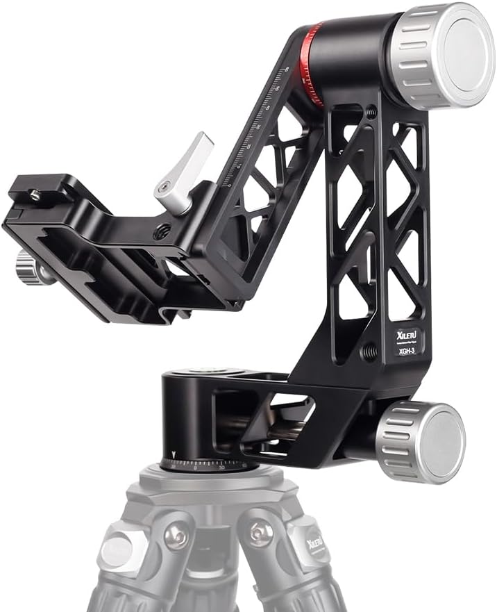 Professional Heavy Duty Tripod Head with 360° Panorama, Arca-Swiss 1/4" QR Plate and Bubble Level Supports 25kg Tripod Camera Photography for DSLR Cameras and Telephoto Lenses