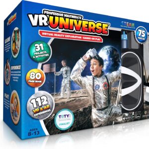 Professor Maxwell's VR Universe - Virtual Reality Kids Space Science Book and Interactive STEM Learning Activity Set (Full Version - Includes Goggles) - for Ages 8 and Up