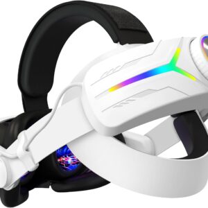 RGB Comfort Battery Head Strap 12000mAh for Meta Quest 3S - NOT for Quest 3 - Adjustable Battery Pack Strap Enhanced Support and Balance in VR
