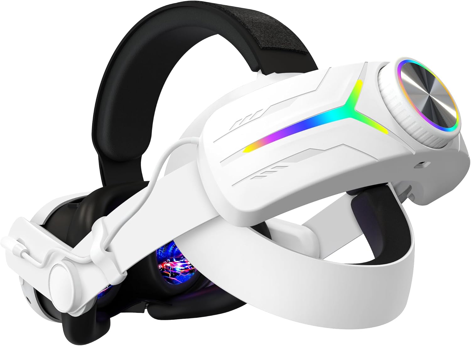 RGB Comfort Battery Head Strap 12000mAh for Meta Quest 3S - NOT for Quest 3 - Adjustable Battery Pack Strap Enhanced Support and Balance in VR