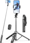 Selfie Stick & Phone Tripod, All in 1 Selfie Stick with Remote, Phone Travel Tripod Stand for Video Recording, Live Streaming, Photograph, Group Photo, Vlog Compatible with All Cellphones