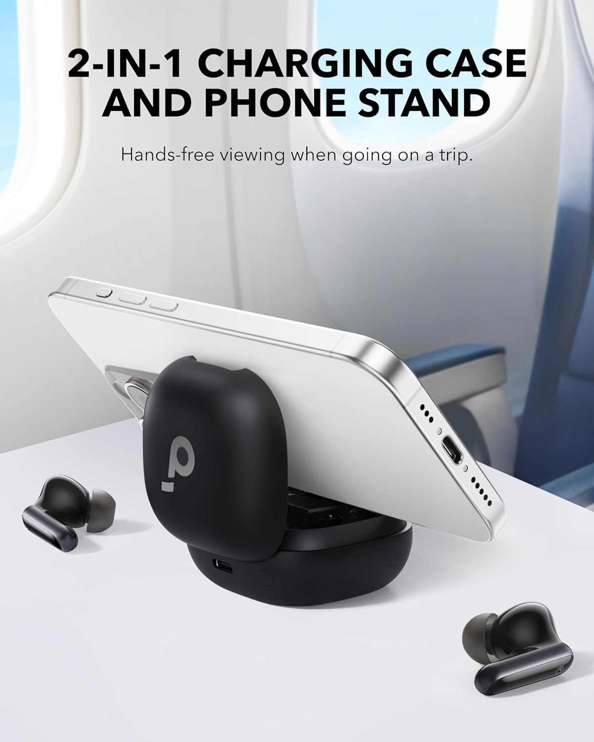 soundcore p40i by anker, noise cancelling wireless earbuds, adaptive noise cancelling to environments, heavy bass, 60h playtime, 2 in 1 case and phone stand, ipx5, wireless charging, bluetooth 5.3