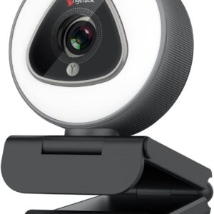 Streaming Webcam with Ring Light - 1080P Autofocus Computer Camera with Microphone Adjustable Brightness Digital Zoom Webcams for Xbox Twitch Gaming USB PC Web Camera for PC Laptop Desktop