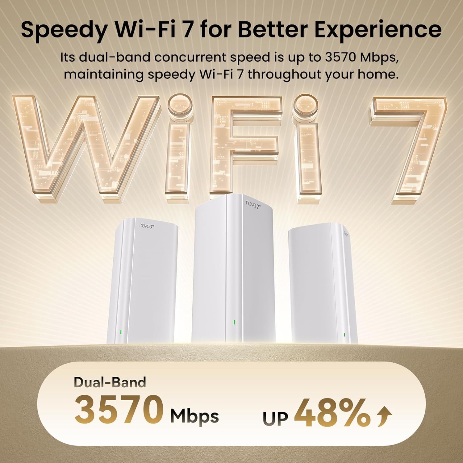 tenda be3600 dual band wifi 7 mesh wifi system 3*full gigabit ports, supports 160+ devices, vpn, mlo, 4k qam, seamless roaming, internet backhaul me3 pro (3 pack)