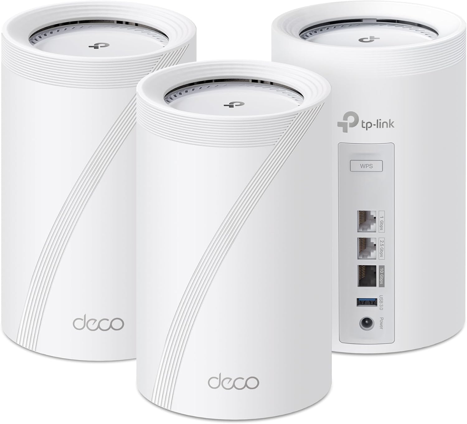 TP-Link Deco BE67 Tri-Band WiFi 7 BE14000 Whole Home Mesh System | 8-Stream 14Gbps | 1×10G+1×2.5G Multi-gig Wired Backhaul | Up to 8100 Sq.ft | VPN, HomeShield, MLO, 320 MHz, AI-Roaming (3-Pack)