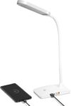 TW Desk Lamps for Home Office - Super Bright Small Desk Lamp with USB Charging Port, a Perfect LED Desk Light as Study Lamp, Bedside Reading Lights, White