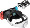 Upgraded VR Headset for Nintendo Switch & Switch OLED Model, Switch VR Games Glasses with Adjustable HD Lenses and Head Strap with Rotary Button, Labo VR for Switch Accessory(Black&White)
