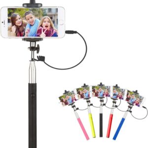 Vivitar 42" Selfie Stick with Built-in Shutter Release and Folding Clamp, Black