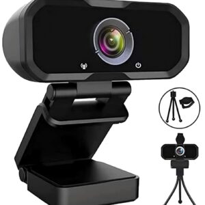 Webcam 1080p HD Computer Switch 2 Camera - Microphone Laptop USB PC Webcam with Tripod Stand, 110 Degree Live Streaming Widescreen Recording Pro Video Web Camera for Calling, Conferencing