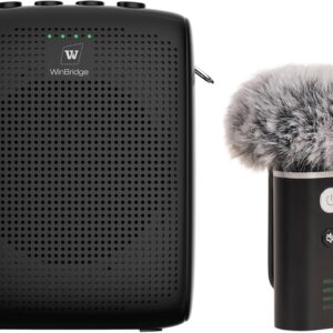 WinBridge WB006 Upgraded Wireless Voice Amplifier – Bluetooth Lapel Microphone with Speaker, Windproof Foam Compact & Portable, Clip-On Mic, Mini Megaphone for Teachers Presenters, Tour Guides