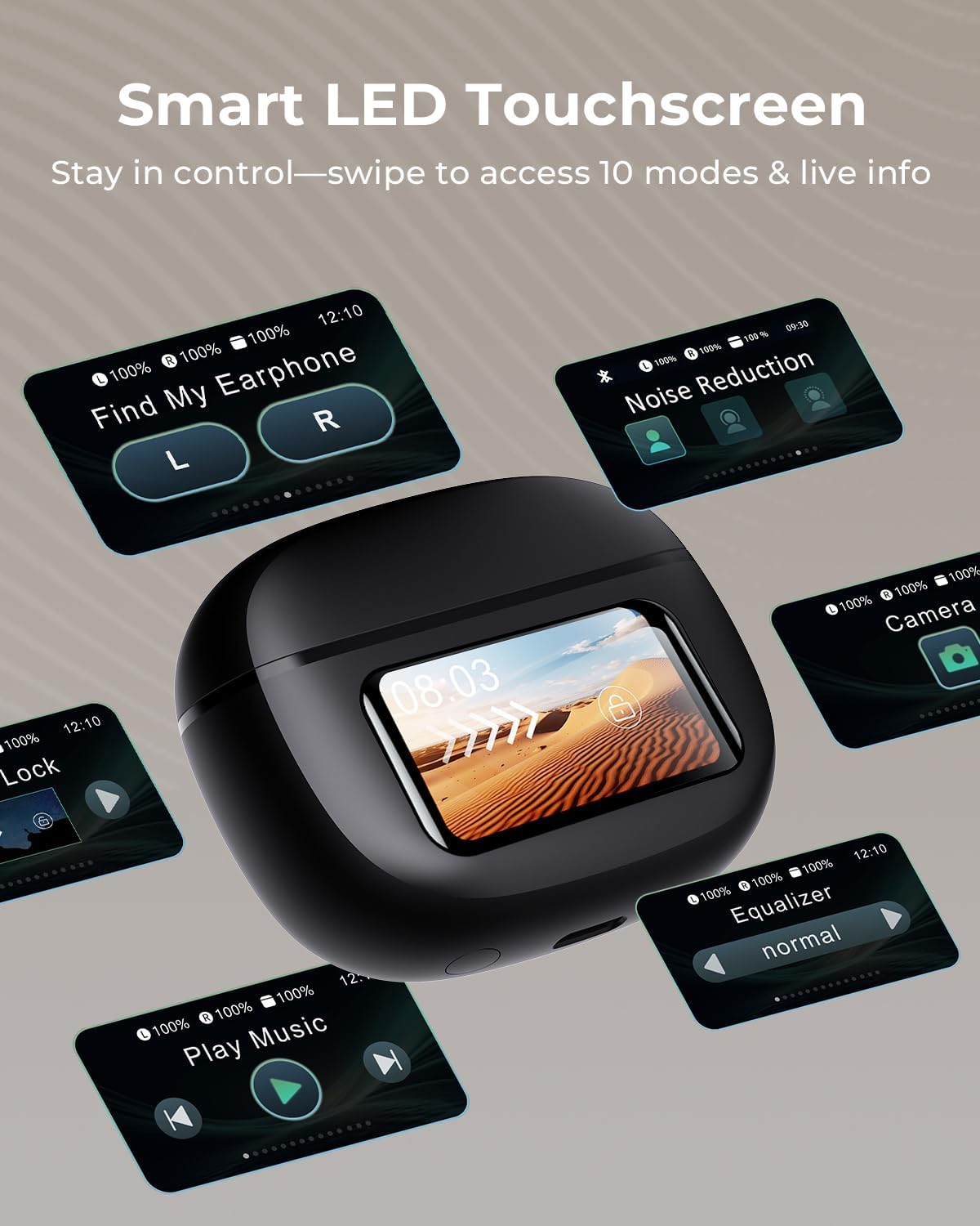 wireless earbuds, ear buds active noise cancelling with charging case, 6.0 bluetooth earbuds with ai clear calls, 40h playtime for sports & working, stereo sound headphones for iphone/android/ipad