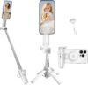 yAyusi Magnetic Compact Mini Phone Selfie Stick, Mag-Safe 4 in 1 Small Portable Pocket Tripod for iPhone/Android, with Removable Phone Clip ＆ Remote for Photograph/Live Streaming/Video Recording
