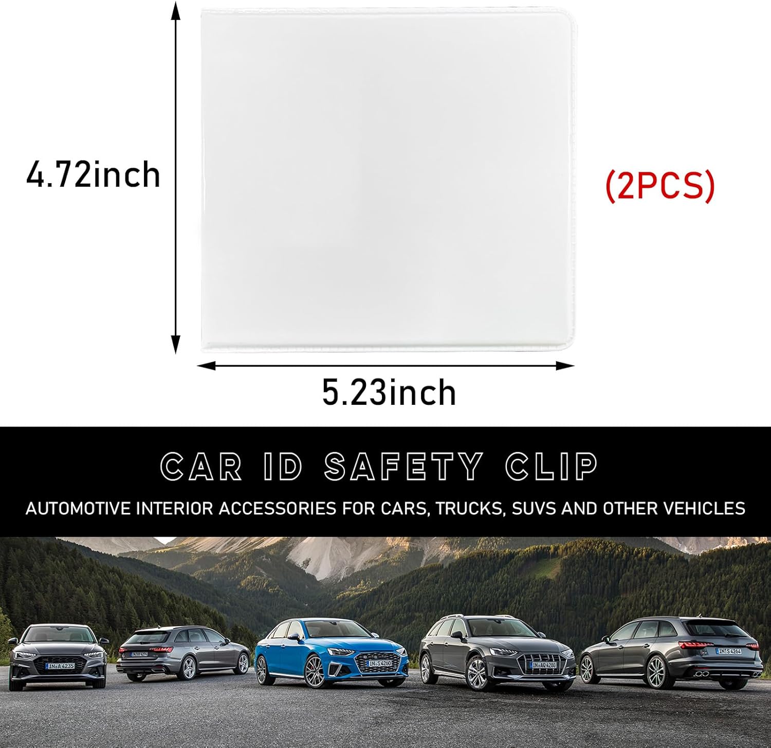 ziciner 2pcs car registration and insurance holder, 5.2"× 4.7" premium auto glove box organizer with closure, essential vehicle document holder for card, driver license (white)