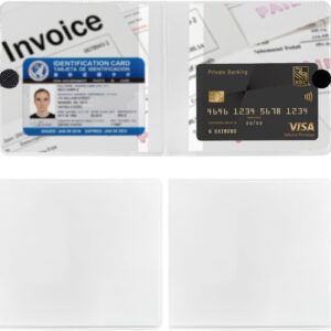 Ziciner 2PCS Car Registration and Insurance Holder, 5.2"× 4.7" Premium Auto Glove Box Organizer with Closure, Essential Vehicle Document Holder for Card, Driver License (White)