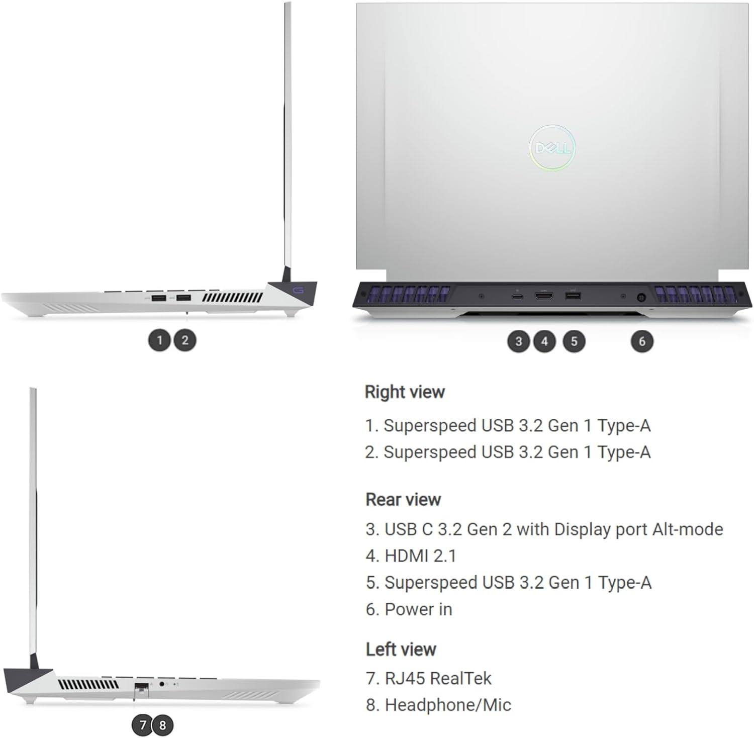 dell g16 7630 gaming laptop, nvidia rtx 4070 8 gb gddr6, intel i9 13900hx(up to 5.4 ghz, 24 cores), 16" qhd+ 2.5k 240hz 3ms, 64 gb ddr5 ram, 4 tb ssd, backlit keyboard, windows 11 pro, white