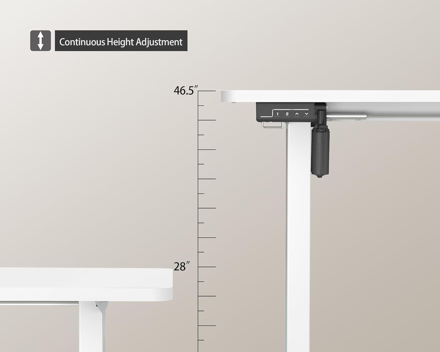 electric standing desk adjustable height, 40x24 inches sit stand up desktop for home office, ergonomic rising computer table with memory preset, white