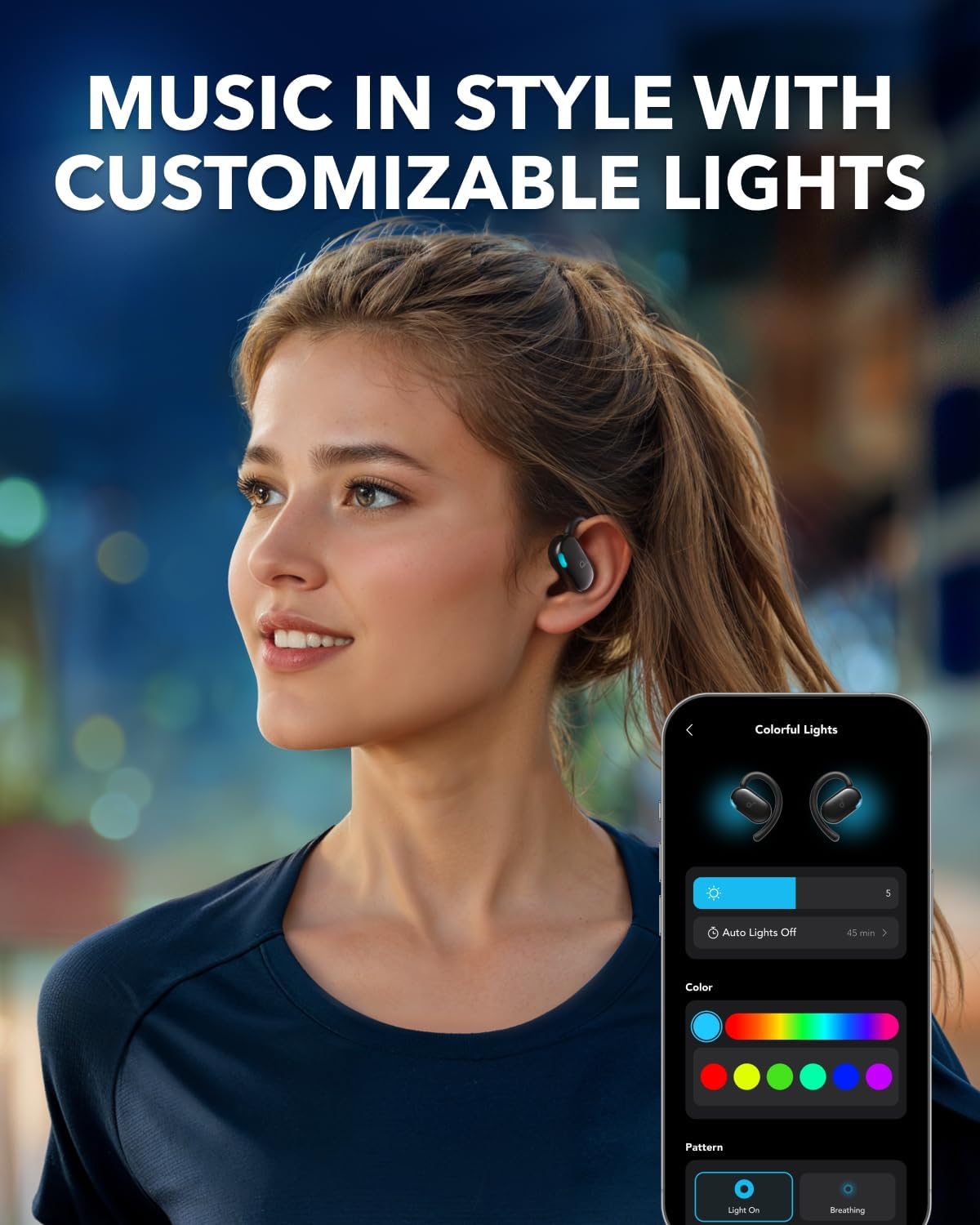 soundcore v20i by anker open ear headphones, adjustable ear hooks, ultra comfort, snug fit, powerful sound, clear calls, ip55, 36h playtime, bluetooth 5.4 wireless earbuds, multipoint connection