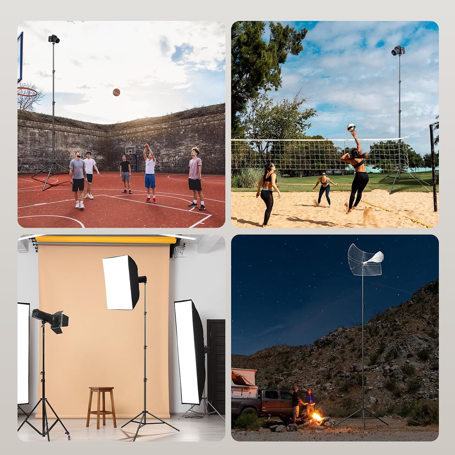 13ft heavy duty light stand tripod,cisian 160inch/4m air cushioned metal photography tripod with 1/4"& 3/8" screw adapter for most dslr camerasa,sports camera professional