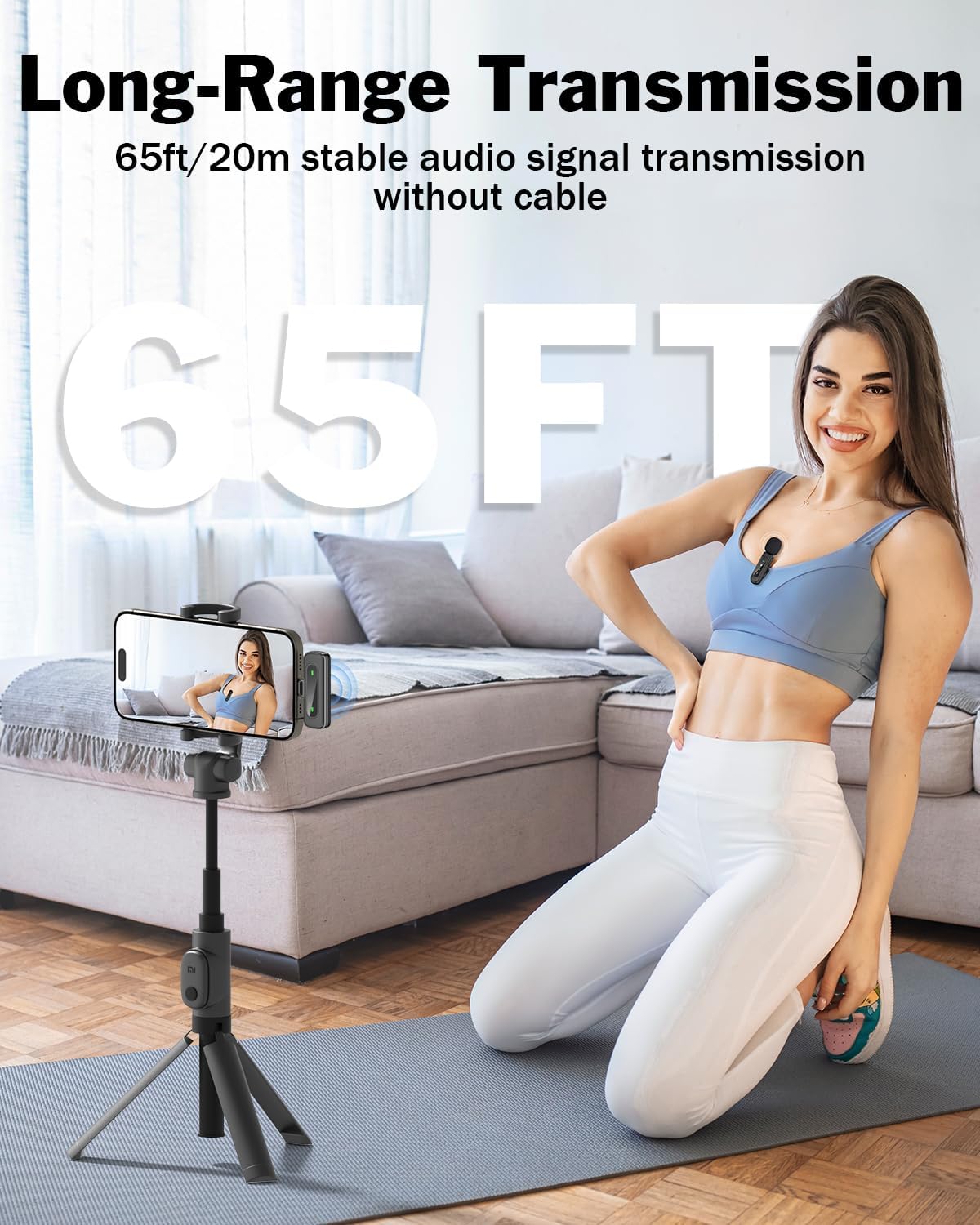 pop voice mini microphone for iphone 16/15/14/ipad/android, wireless lavalier microphone with magnetic collar clip, usb c mini lapel lav mic with noise reduction for vlog youtube tiktok