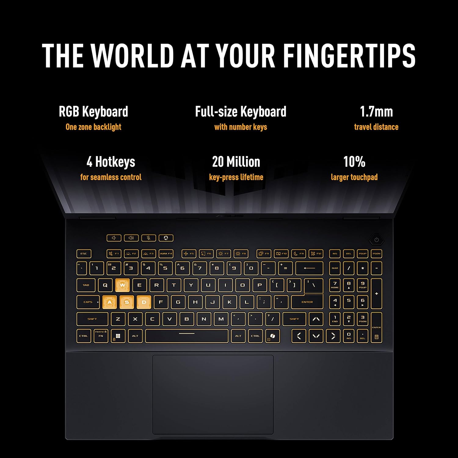 asus tuf f16 gaming laptop, nvidia rtx 5060, intel 14th core i7 14650hx, 16 inch fhd+ 165hz anti glare 300nits lcd, backlit keyboard, 64 gb ddr5 5600mhz, 4 tb ssd gen 4, windows 11 pro, accessories