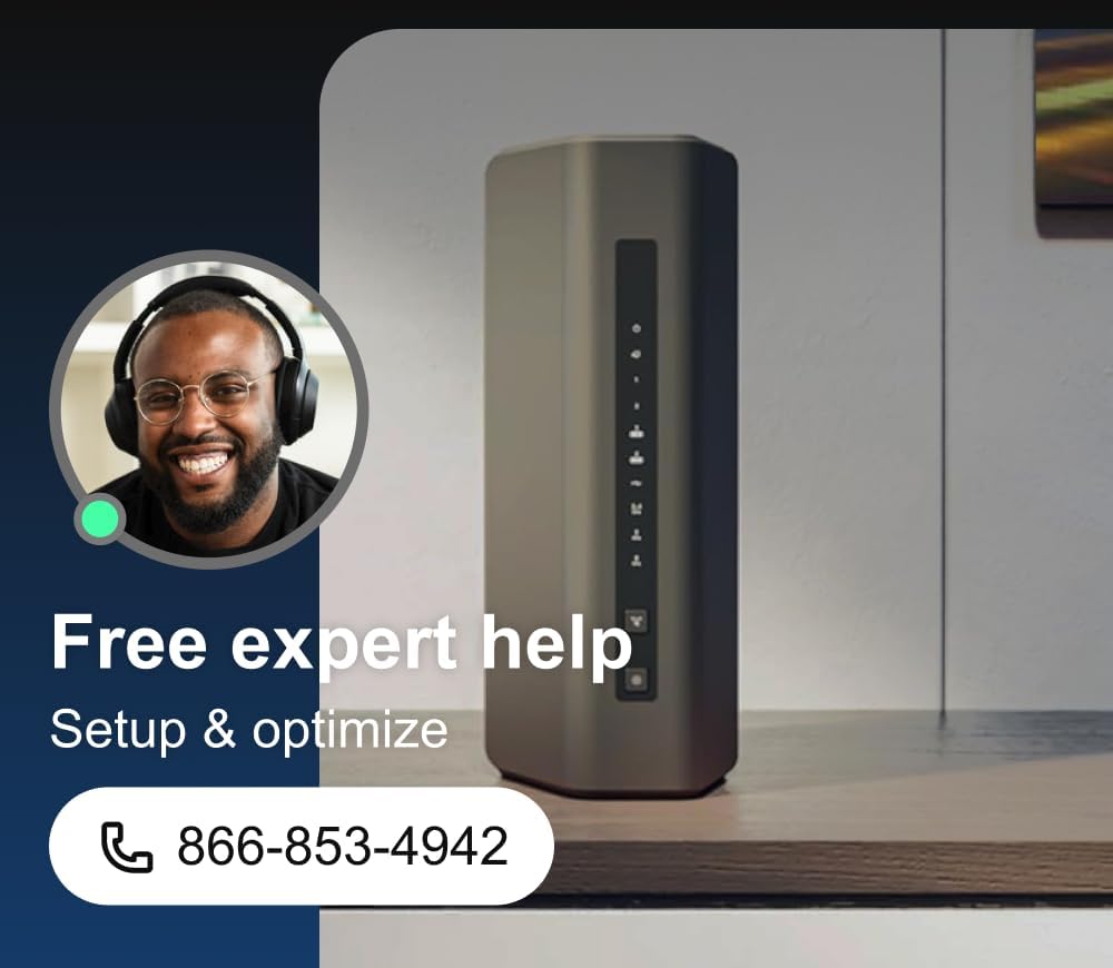 netgear nighthawk wifi 7 router (be9300) – router only, 9.3gbps wireless speed, 2.5 gigabit internet port, tri band for gaming, covers 2,500 sq. ft., 100 devices, vpn – free expert help