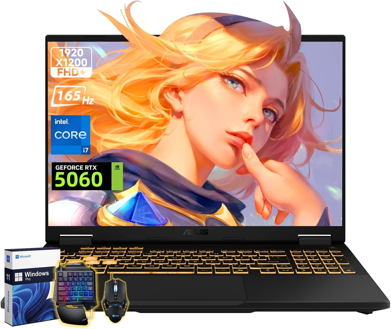 ASUS TUF F16 Gaming Laptop, NVIDIA RTX 5060, Intel 14th Core i7-14650HX, 16 inch FHD+ 165Hz Anti-Glare 300Nits LCD, Backlit Keyboard, 64 GB DDR5 5600MHz, 4 TB SSD Gen 4, Windows 11 Pro, Accessories