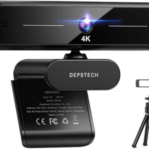 DEPSTECH DW40 4K Webcam, Dual Microphone Autofocus HD Web Camera with Sony Sensor, Privacy Cover & Tripod, Plug and Play USB 8MP Camera Computer Streaming Webcam for Laptop PC/Video Call/Zoom/YouTube