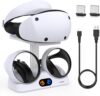 FASTSNAIL Charging Stand for PlayStation VR2, Vertical PS VR2 Headset & Sense Controller Charge Dock Station with USB-C Cable for PS5 VR2 Games Accessories