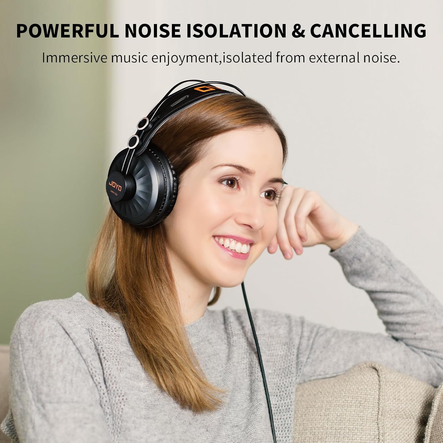 joyo studio headphones monitor headphone for recording over ear noise canceling for guitar cellphone mixer amplifier podcast dj and keyboard piano (jmh 02)