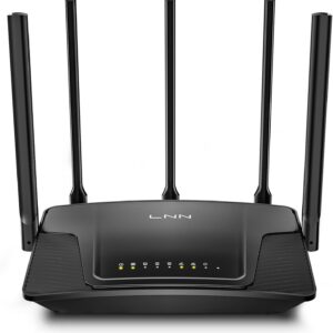 LNN Wi-Fi 6 Router, 3000Mbps Dual Band Wireless Gigabit Routers for Gaming, 20+ Devices Support with OFDMA, 2000 Sq.Ft Coverage, FCC Certified
