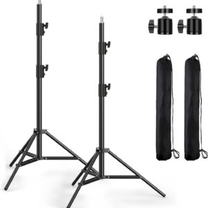 Photography Light Stand, 110"/9.2ft/280cm Portable Reverse Folding Tripod with Travel Bag Aluminum Heavy Duty for Camera,Video,Softboxes,Umbrell,Wedding Outdoor Video Shooting （2 Pack）