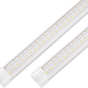 Led Shop Lights,4FT LED Light 50W 6500K 7000LM Led Daylight,Garage Light Linkable Clear Cover Integrated V-Shape for Garage Warehouse Workbench Workshop(2-Pack)