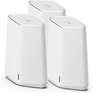 NETGEAR Orbi Pro WiFi 6 Mini Mesh System (SXK30B3) | Router with 2 Satellite Extenders for Business or Home | VLAN, QoS | Coverage up to 6,000 sq. ft., 40 Devices | AX1800 802.11 AX (up to 1.8Gbps)