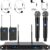 4-Channel Wireless Microphone System, Quad UHF Metal Cordless Mic, 2 Handheld Mics, 2 Bodypack Mics, Long Distance150-200Ft, Fixed Frequency, 16 Hours Use for Karaoke Singing, Church