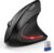 TECKNET Ergonomic Mouse, Wireless Bluetooth Vertical Mouse, 4800 DPI Optical Tracking, 6 Adjustable DPI, Quiet Clicks, 2.4GHz with USB A Receiver, 6 Buttons, Wide Compatibility – Black