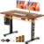 Veken 47.2″ Standing Desk Electric, Height Adjustable Sit Stand Up, Wood Desktop, Work Home Office, Computer PC Table, Writing or Gaming Rising Desks, Brown