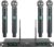 Phenyx Pro Wireless Microphone System, 4-Channel UHF Wireless Mic, Fixed Frequency Metal Cordless Mic with 4 Handheld Dynamic Microphones, 260ft Range, Mics for Singing, Church(PTU-5000-4H)
