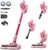 Cordless Vacuum Cleaner,55Mins/Powerful Vacuum Cleaners for Home,Stick Vacuums with 8 in 1,Touch Screen,LED Headlights, Anti-Tangle,Rechargeable,Lightweight for Carpet,Hard Floor, Pet Hair,Pink