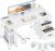 AODK 51 Inch Computer Desk with File Drawers & USB Power Outlets – Reversible Home Office Desk with Storage Shelves, Work from Home, Modern Work/Writing/Study Table for Bedroom, White
