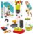 Dreamon Toddler Cleaning Set – 14Pcs Kids Cleaning Toy Set with 2-in-1 Kids Vacuum That Really Works, Pretend Home Cleaning Play Set for Toddler Age 3-7, Christmas Birthday Gift for Girls Boys(Blue)