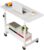 Adjustable Table Student Computer Portable Home Office Furniture Small Spaces Sofa Bedroom Bedside Desk Learn Play Game Desk on Wheels Movable with Storage Table Size 31.5 * 15.7 Inch,White D