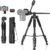 Ambitful 62″ Professional Camera Tripod, Black – Removable Horizontal Mount for DSLR/Phone/Camcorder/Spotting Scopes, Tall Video Recording
