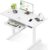 Casaottima Electric Standing Desk with Keyboard Tray, 40 Inch Height Adjustable Small Table, Sit Stand Table, Writing Computer Desk for Home, Office, Workstation, White