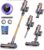 Cordless Vacuum Cleaner, 600W 50KPA 65Mins Cordless Stick Vacuum Cleaner With Touch Screen, Self-Standing,Wall Mount Charging, Handheld Vacuum Cleaners for Home/Pet Hair/Carpets/Hard Floors(X7A)